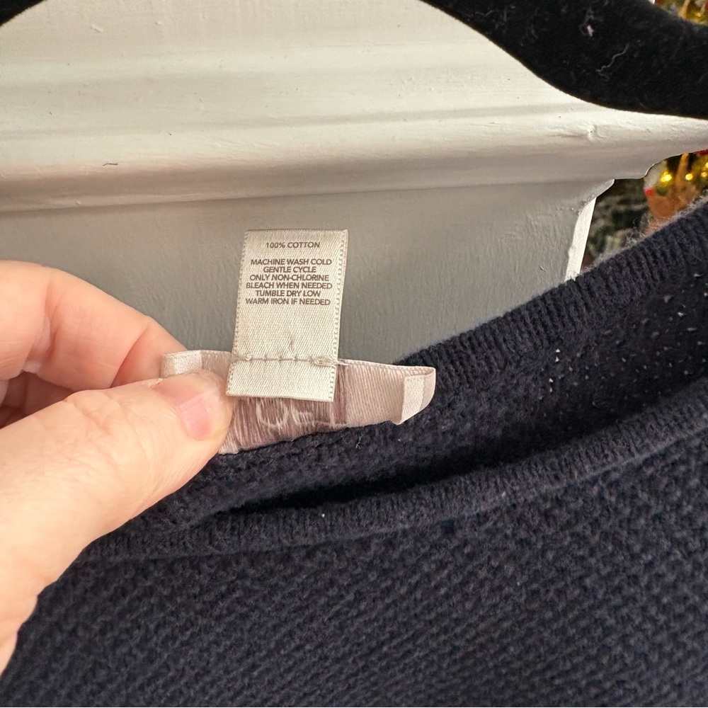 Navy and Blue Striped Boat Neck Sweater Size Large - Picture 5 of 6